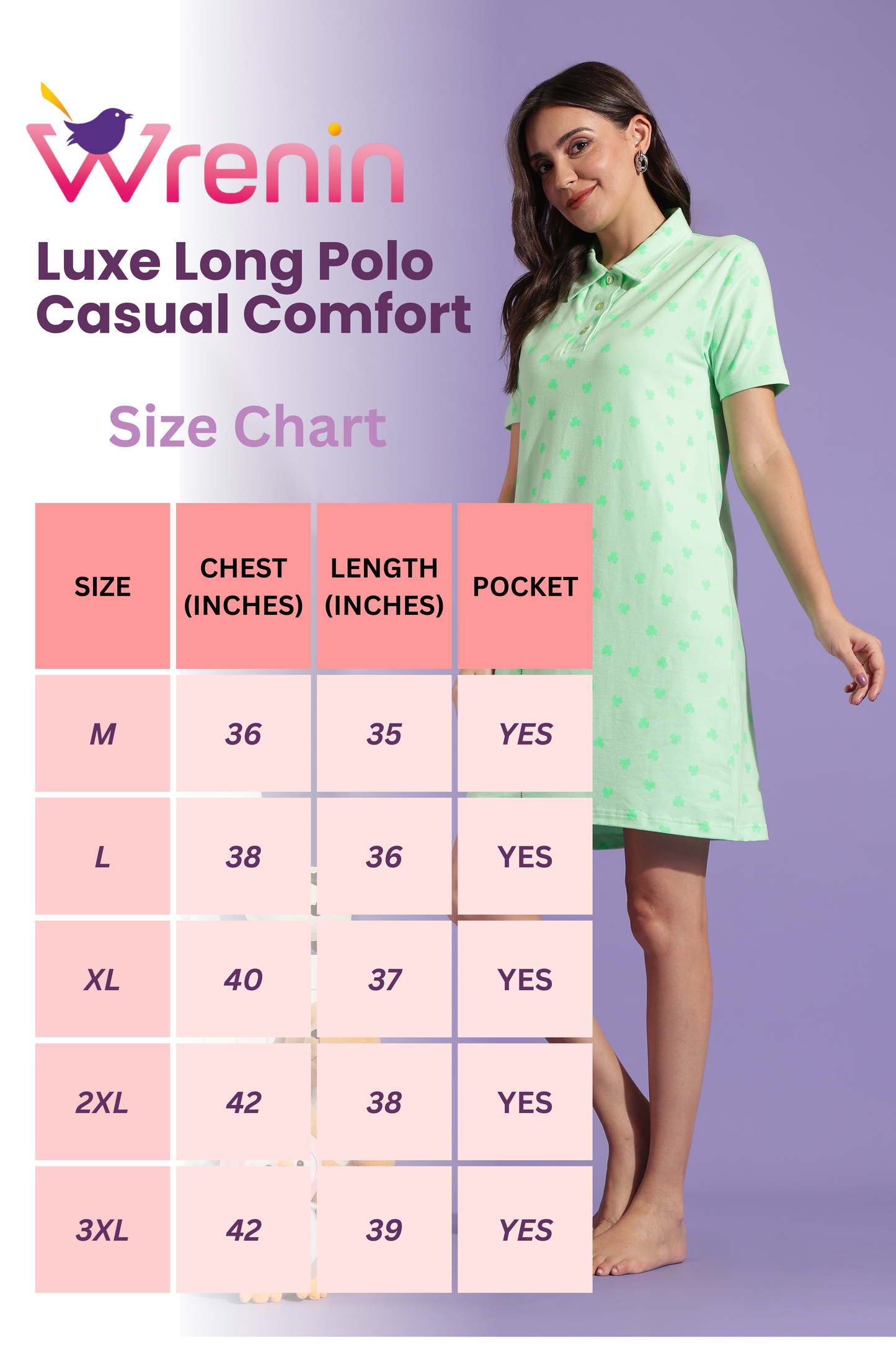 Luxe Long Polo T-Shirt - Casual Comfort - Airmint