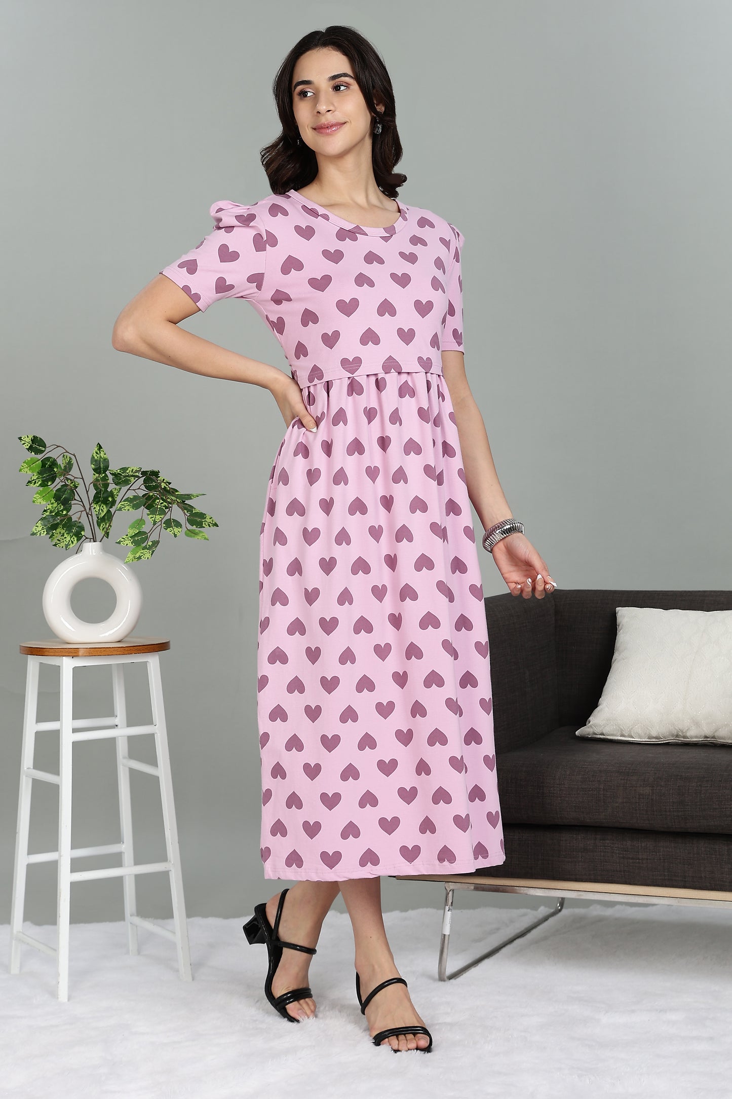 ZIPLESS MATERNITY WEAR |PUFFSLEEVE | VALENTINE VOGUE