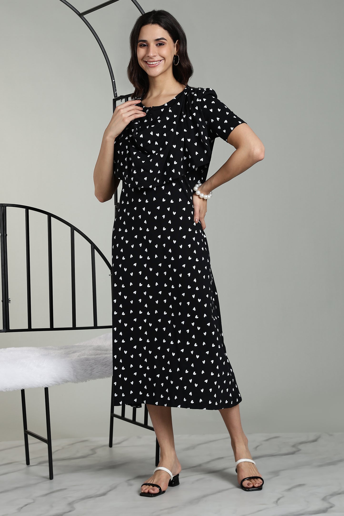 Maternity wear with Shawl - Luxe Starry Romance