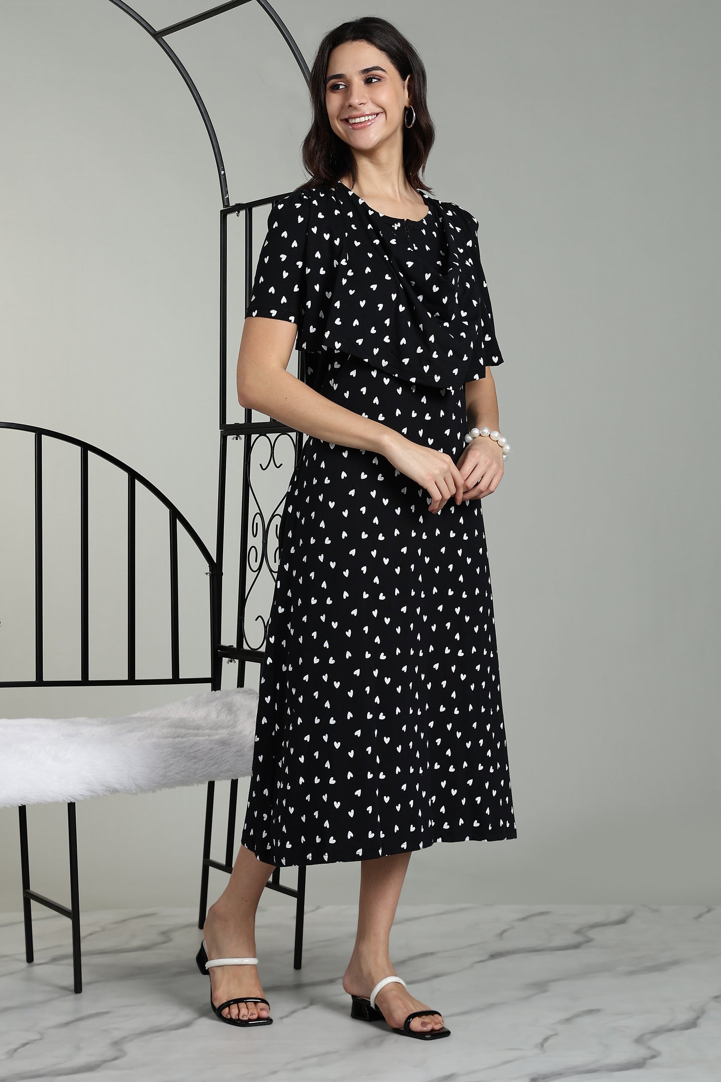 Maternity wear with Shawl - Luxe Starry Romance