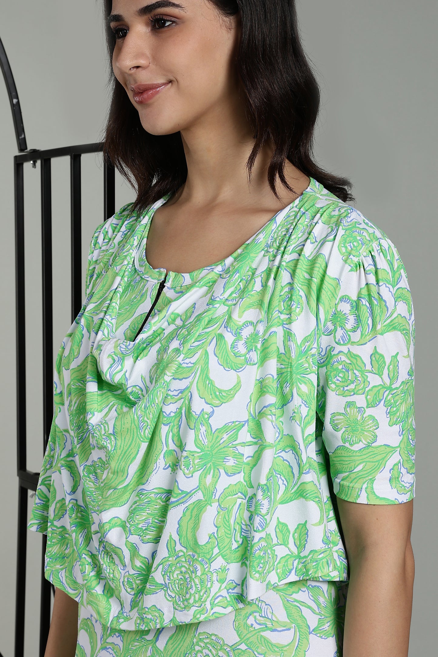 Maternity wear With Shawl - Fresh Mint Bloom