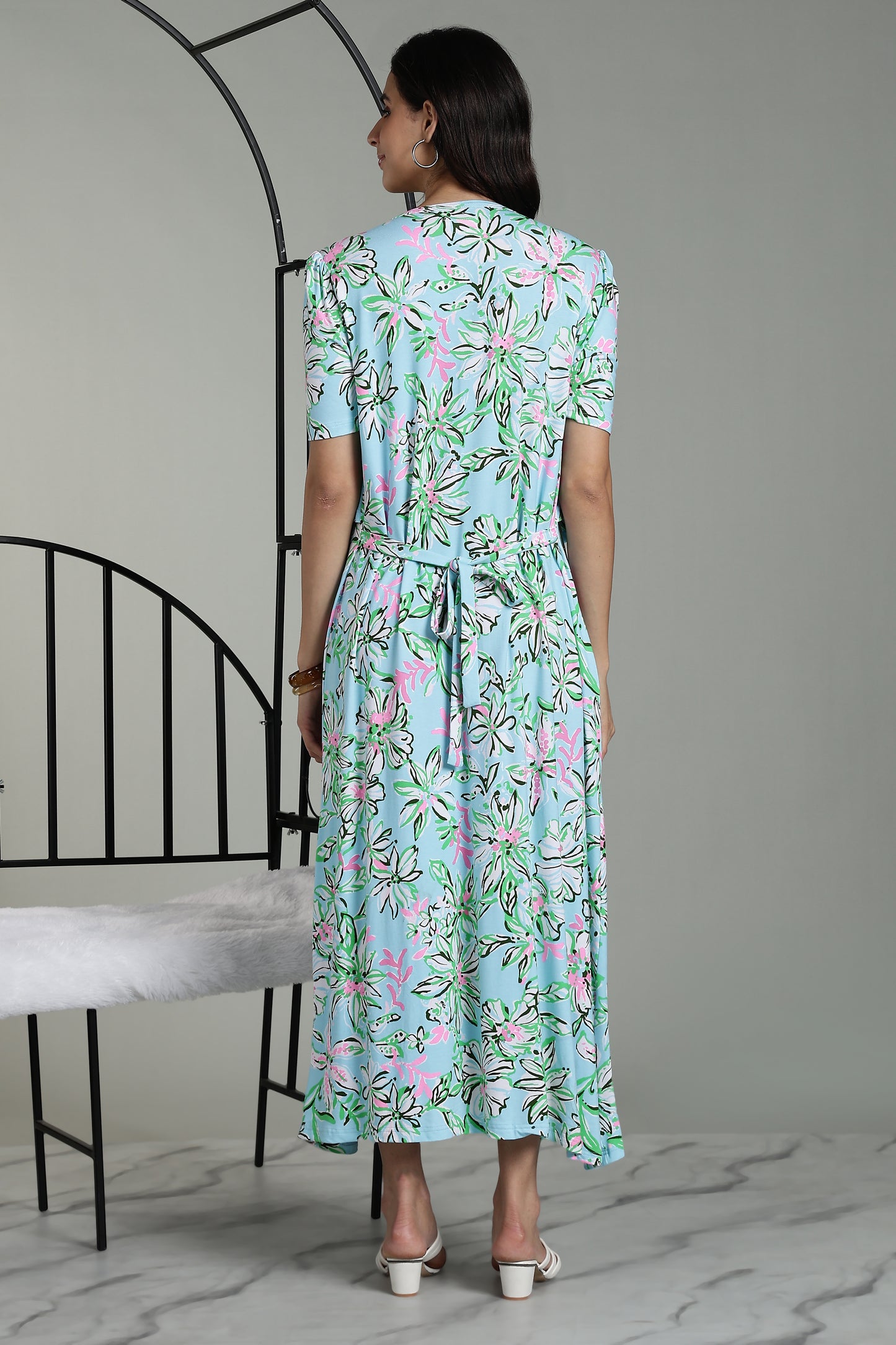 Maternity Wear With Shawl - Tropical Mist