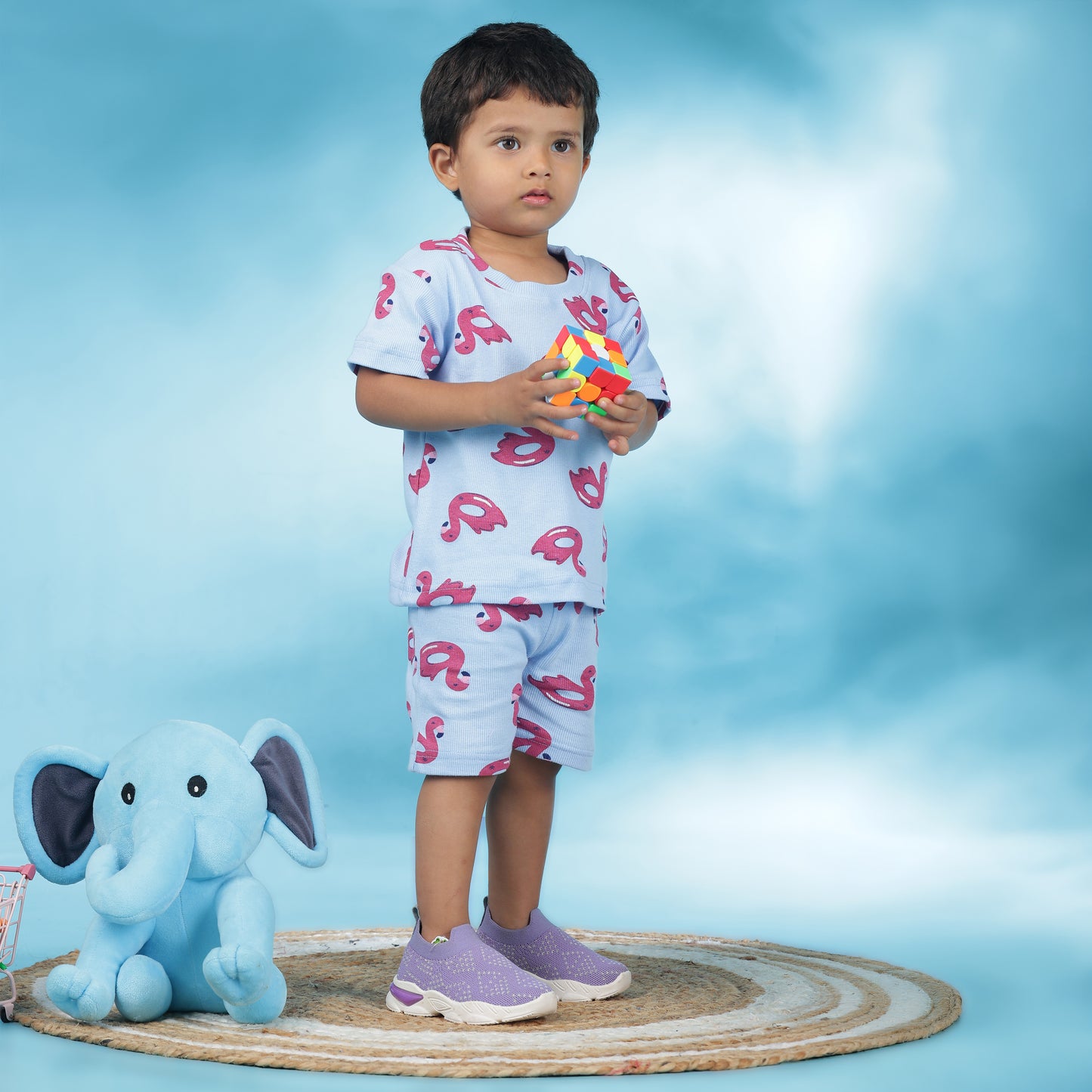 Coord Set | Unisex | Ribbed Cotton | AZO Free Dyes | Flamingo Dream