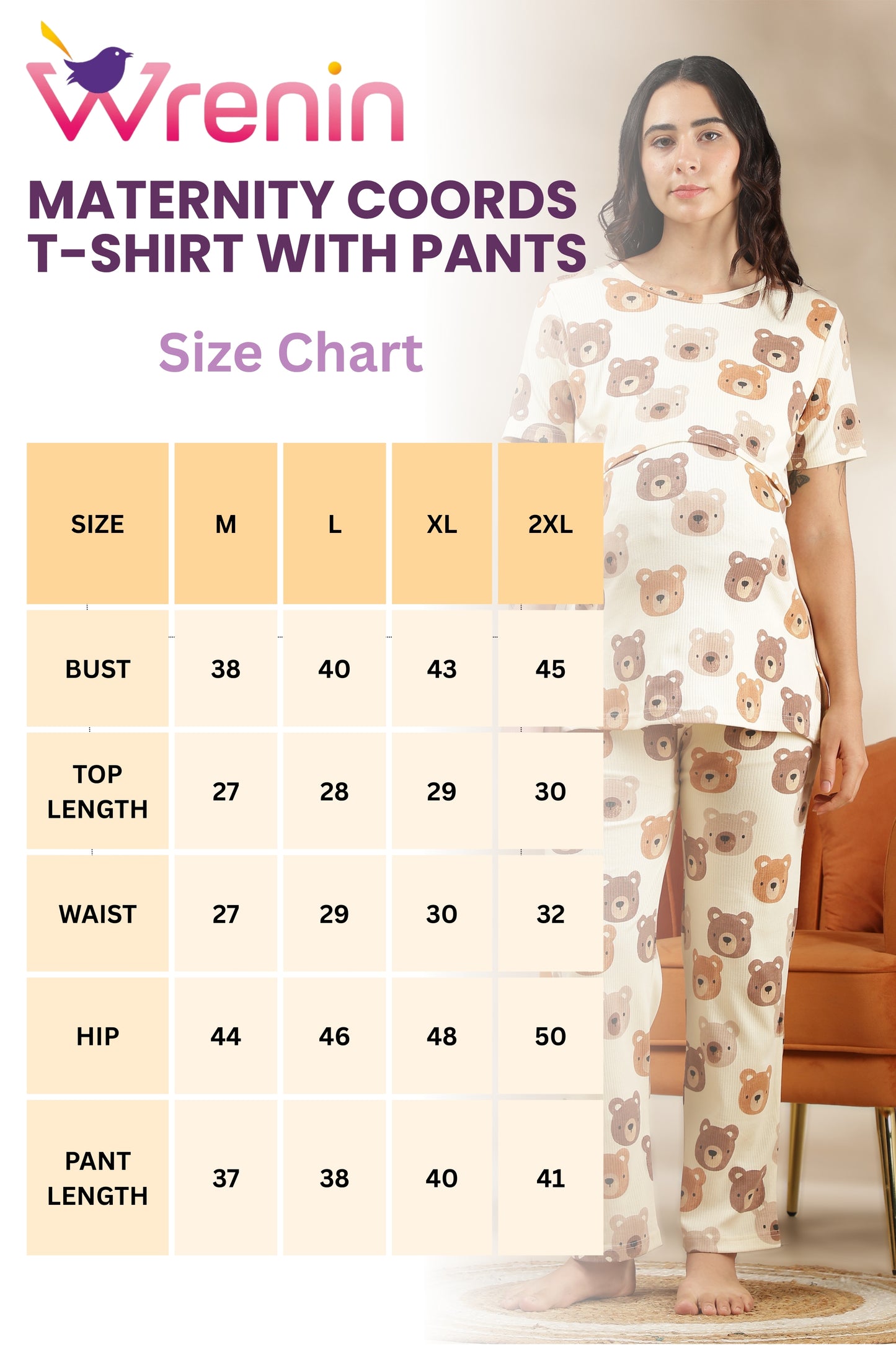 MATERNITY COORDS | ZIPLESS T-SHIRT WITH PANTS |RIBBED COTTON |INTRODUCTORY PRICE | TOFFEE