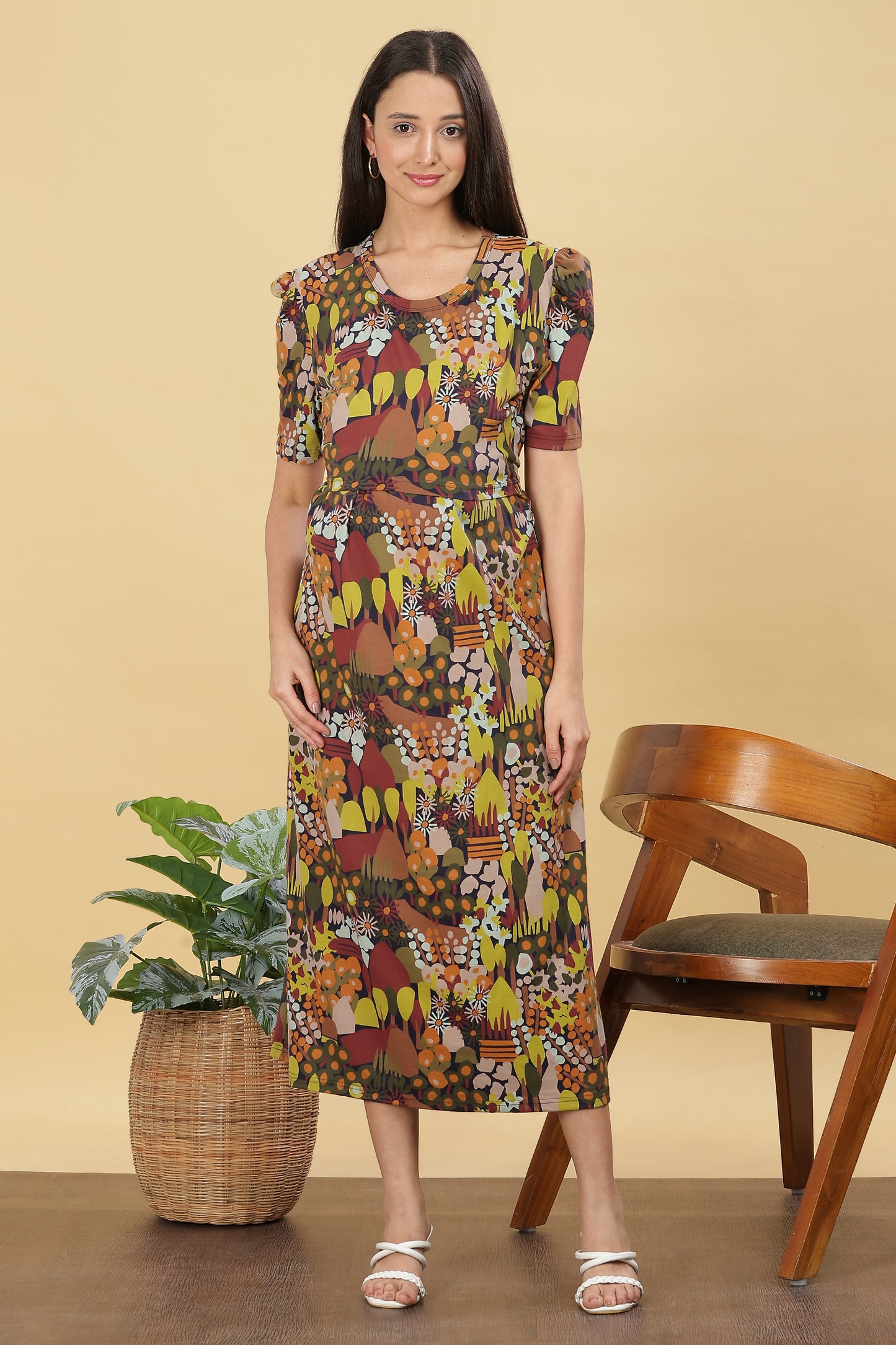 ZIPLESS MATERNITY WEAR PUFFSLEEVE - WOODLAND WHISPER