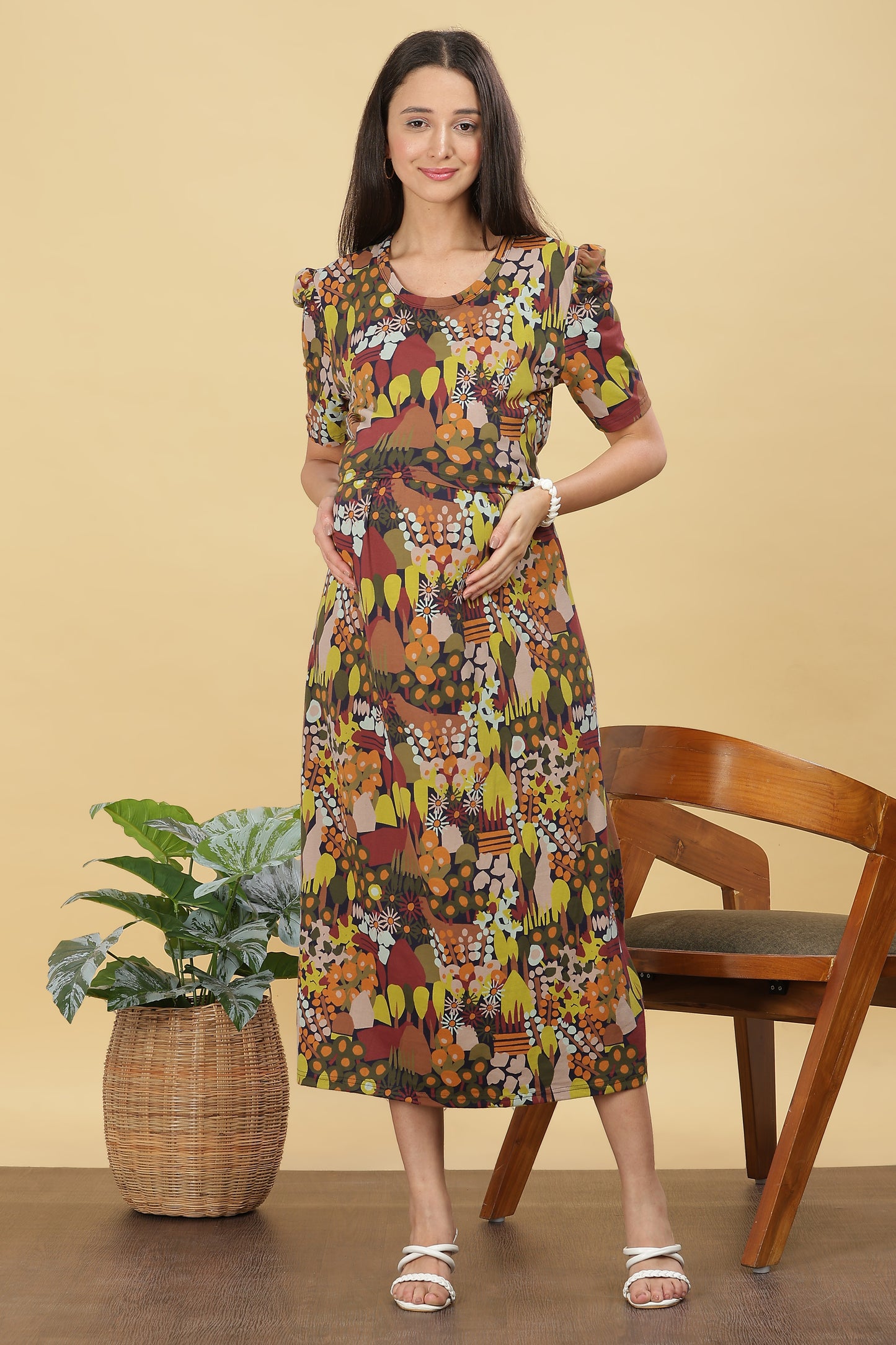ZIPLESS MATERNITY WEAR PUFFSLEEVE - WOODLAND WHISPER