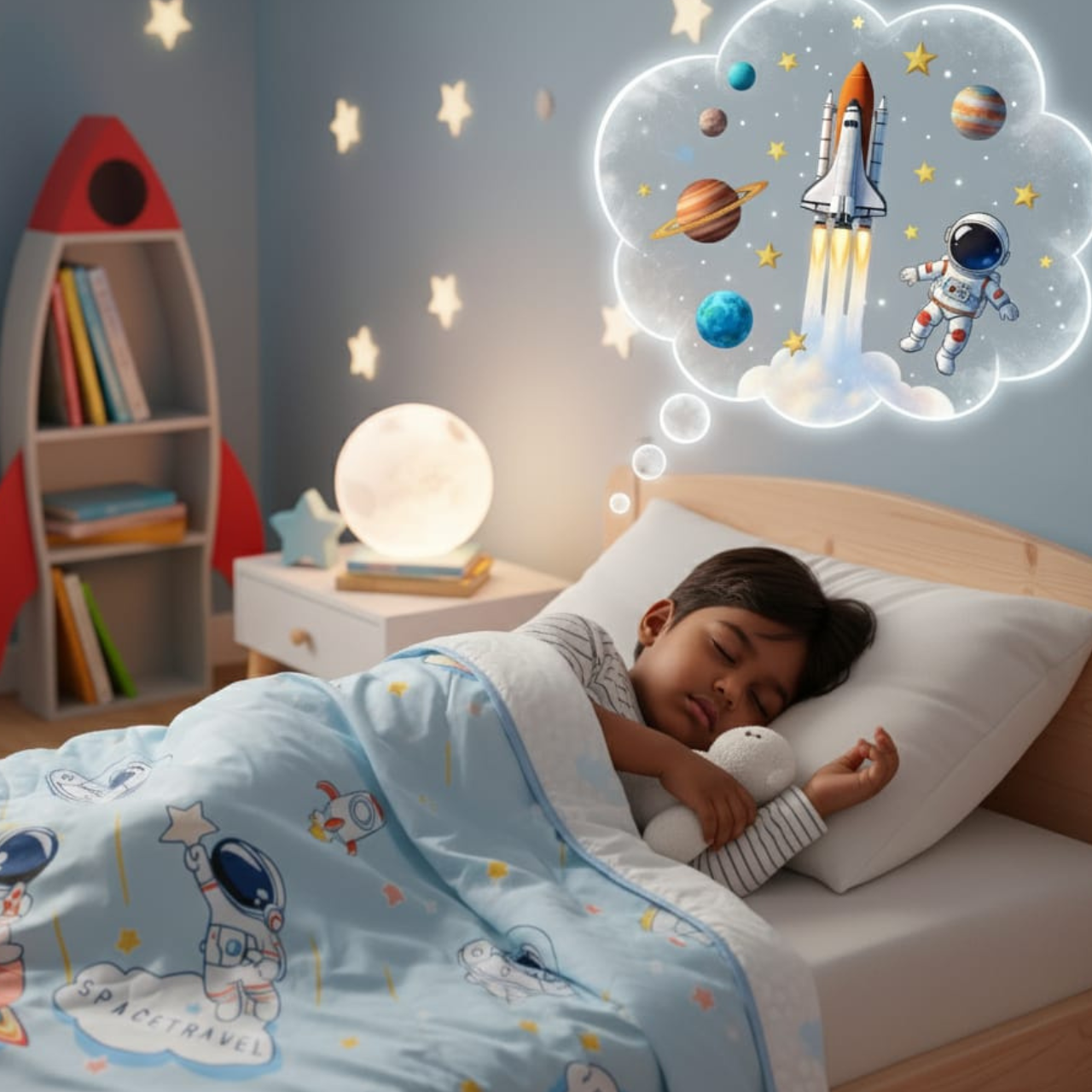 QUILT - BLANKET | COTTON FEATHERLIGHT | 136*106 CM | SPACE EXPLORERS