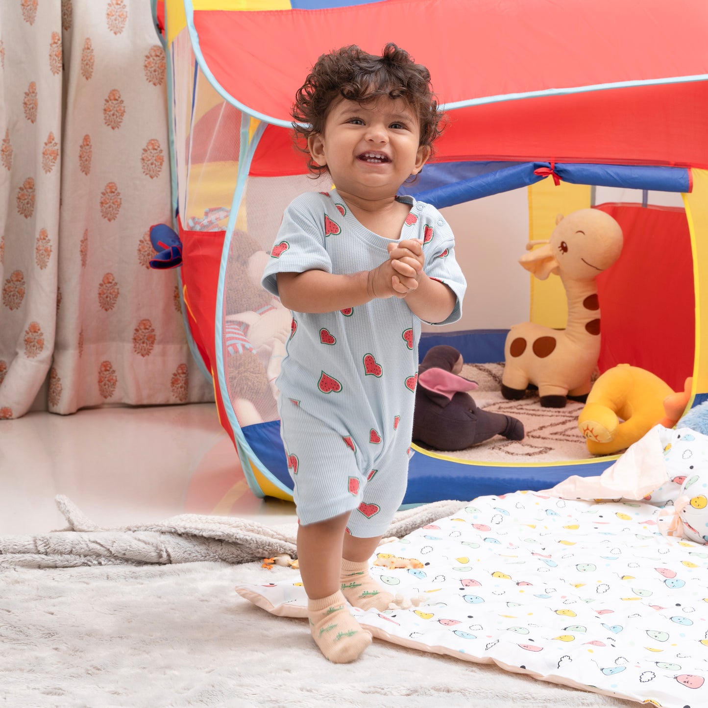 Half jumpsuit Printed - Heartful Melon