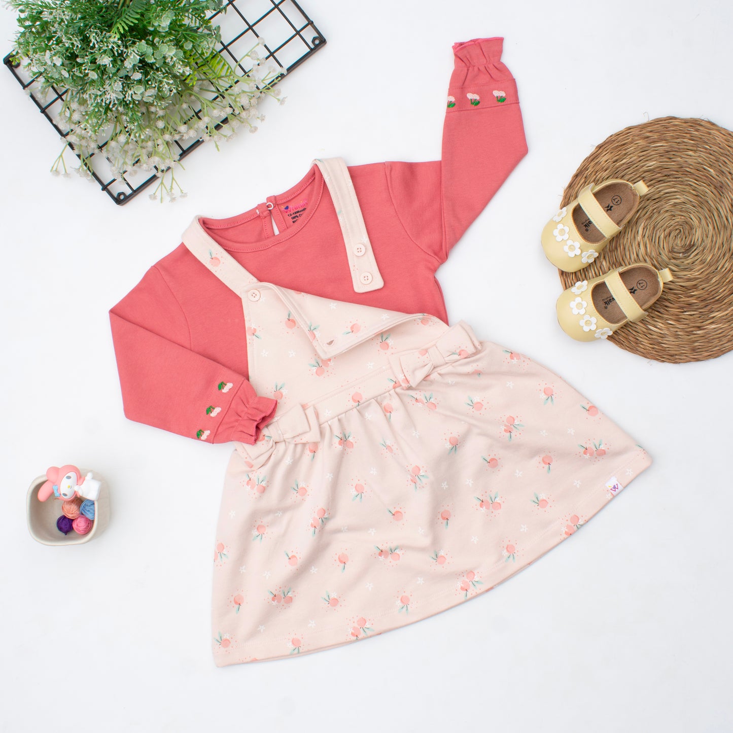 Peachy Petals - Pinny Set