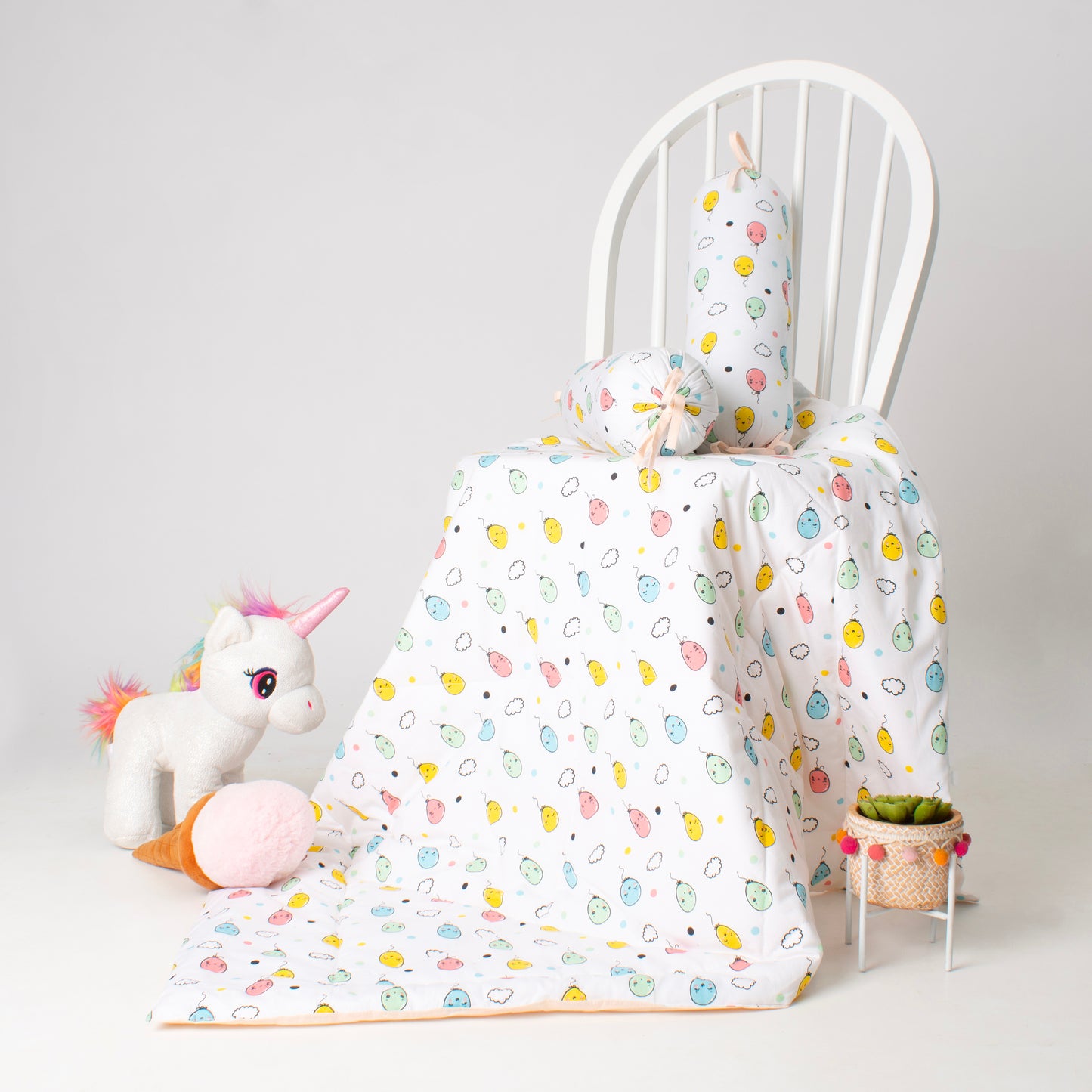 COTTON-QUILTED-MATRESS&BOLSTERS- FLOTING SMILES