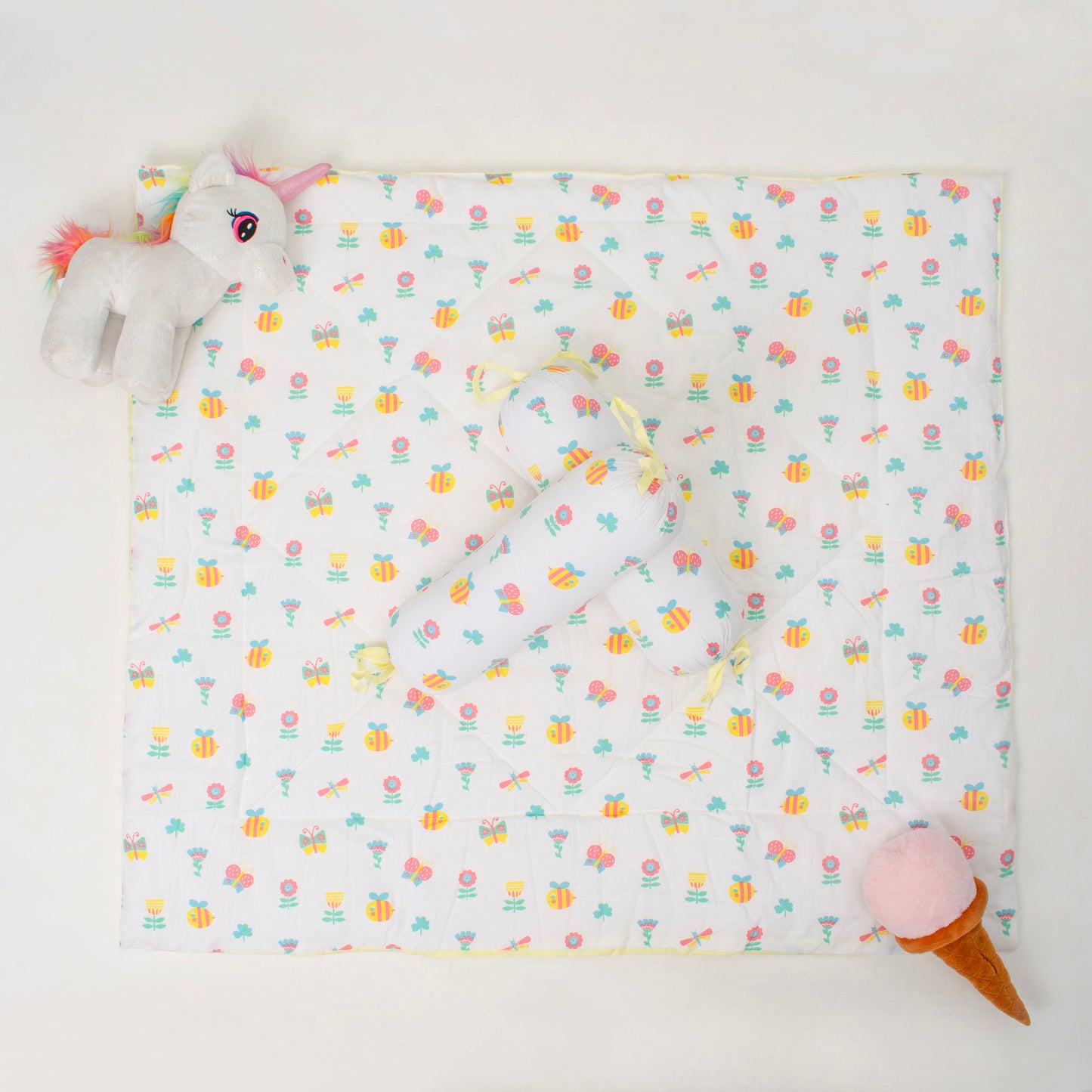 COTTON-QUILTED-MATRESS&BOLSTERS - POLLINATOR PARADISE