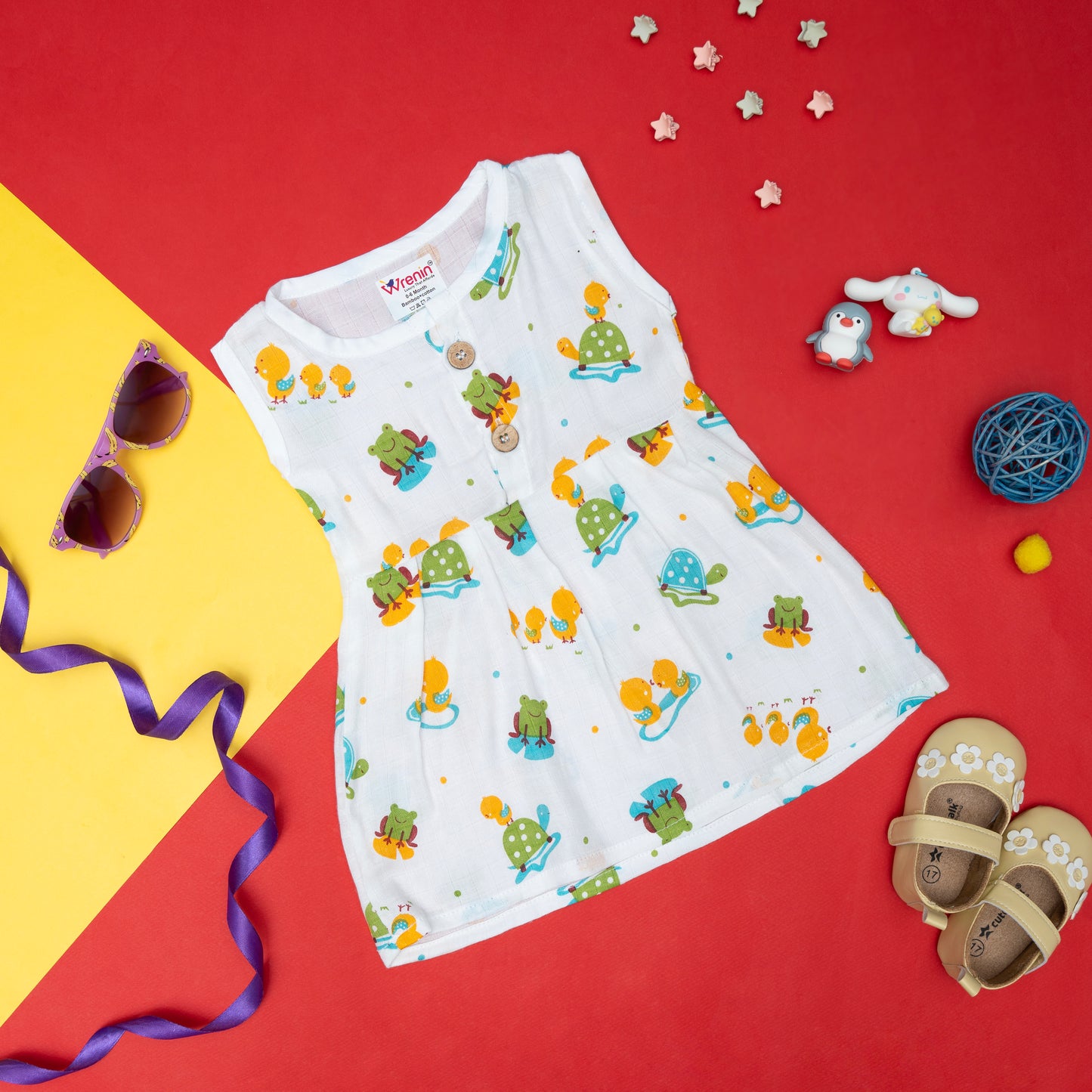 BAMBOO + ORGANIC - MUSLIN - FROCK SLEEVELESS - HOP & SPLASH