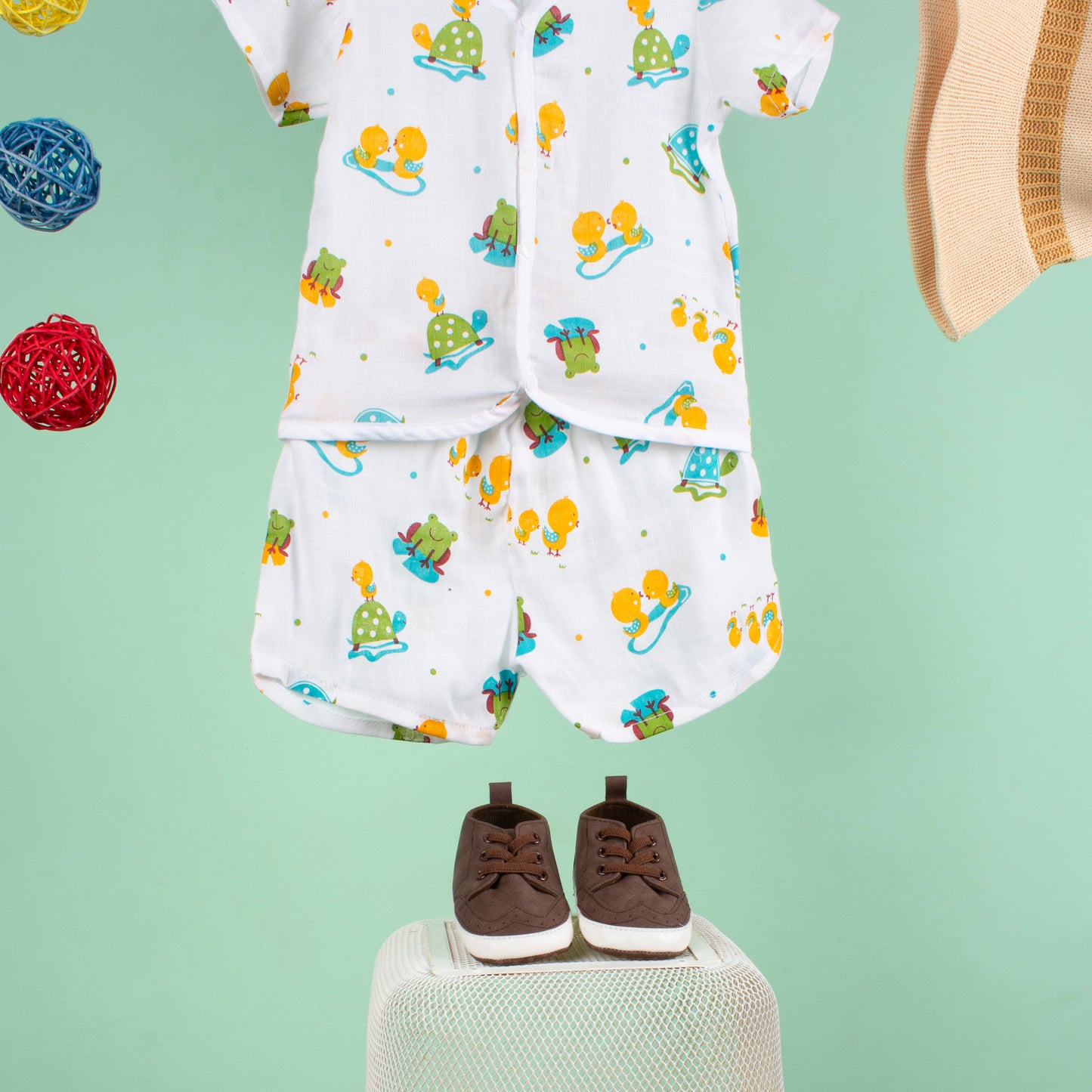 BAMBOO + ORGANIC - MUSLIN - HALF SLEEVE SHORTS SET - HOP & SPLASH