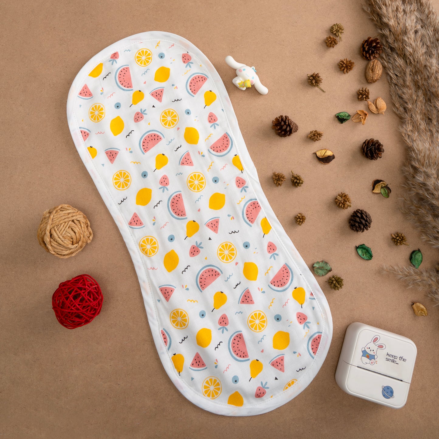 BAMBOO + ORGANIC - MUSLIN - BURP CLOTH - FRUIT FRENZY