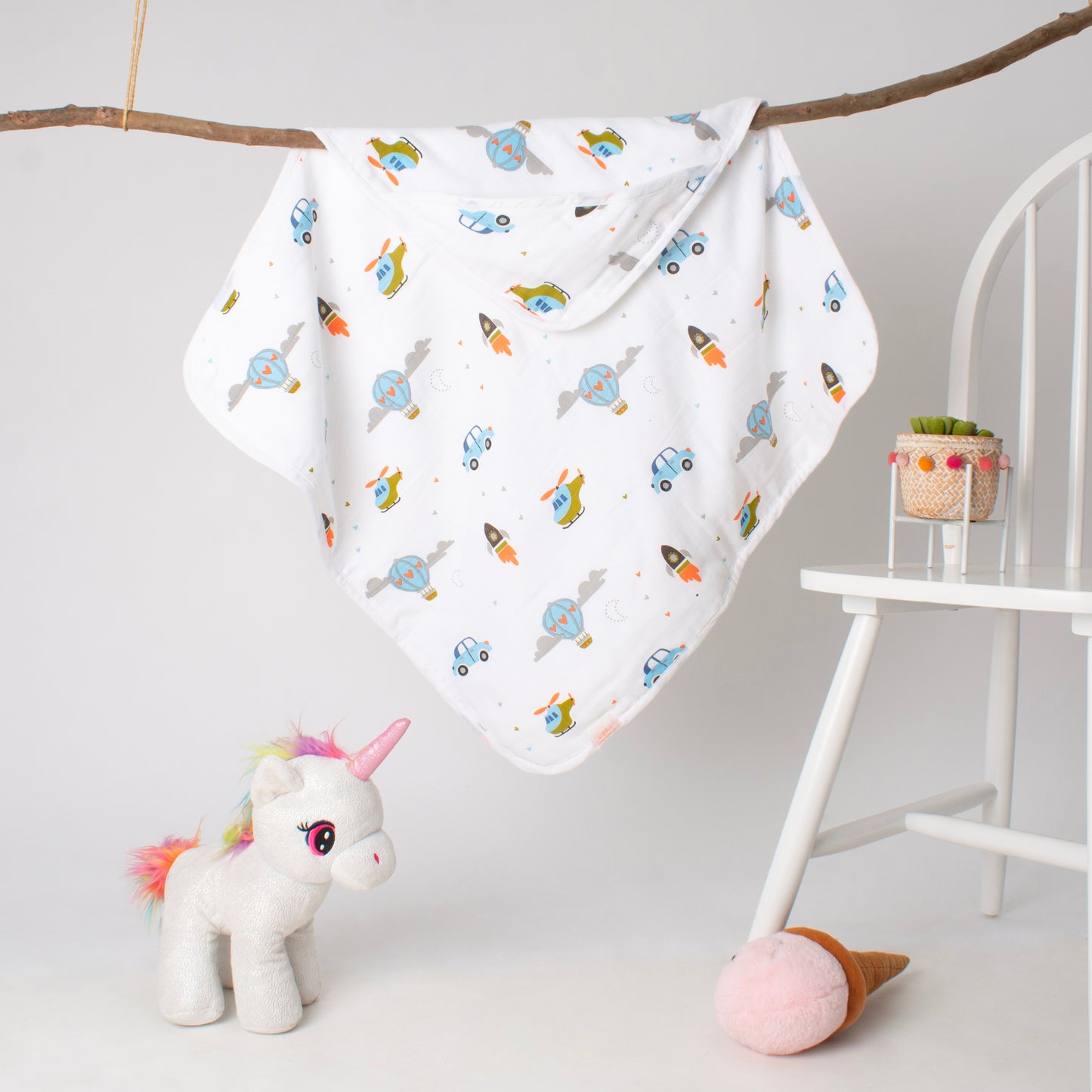 MUSLIN Hooded Blanket Premium-Fly,Drive, Dream Wrap