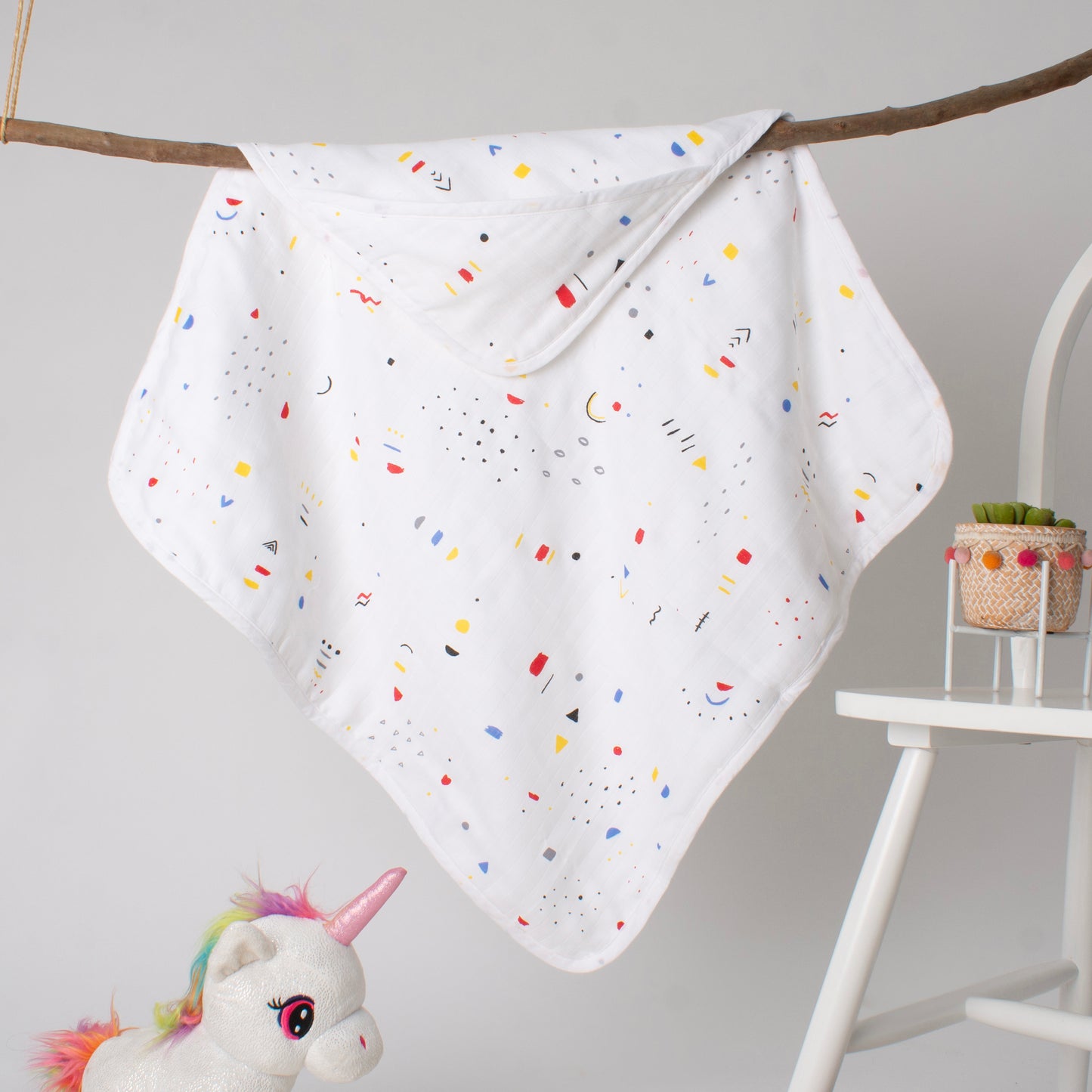 MUSLIN Hooded Blanket Premium-Doodle Delight