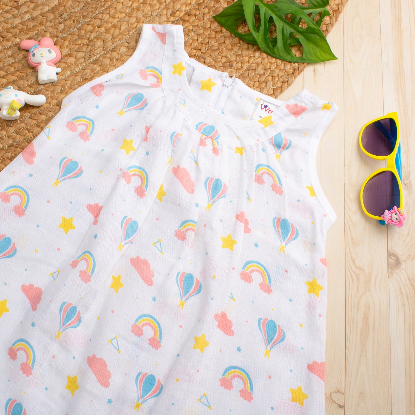 MUSLIN-FROCK-FRILLED-ZIP-SKY SERENADE