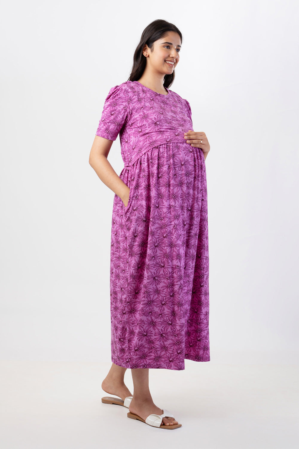ZIPLESS MATERNITY WEAR PUFFSLEEVE - AMETHYST AURA