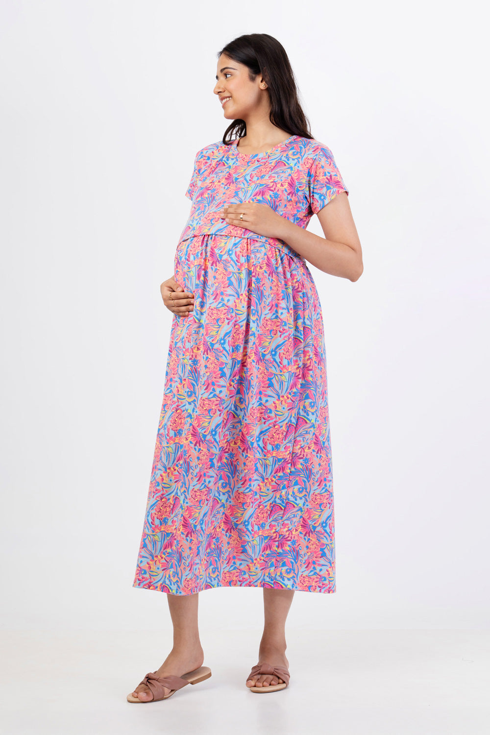 ZIPLESS MATERNITY WEAR SHORTSLEEVE - FLARE FLORA