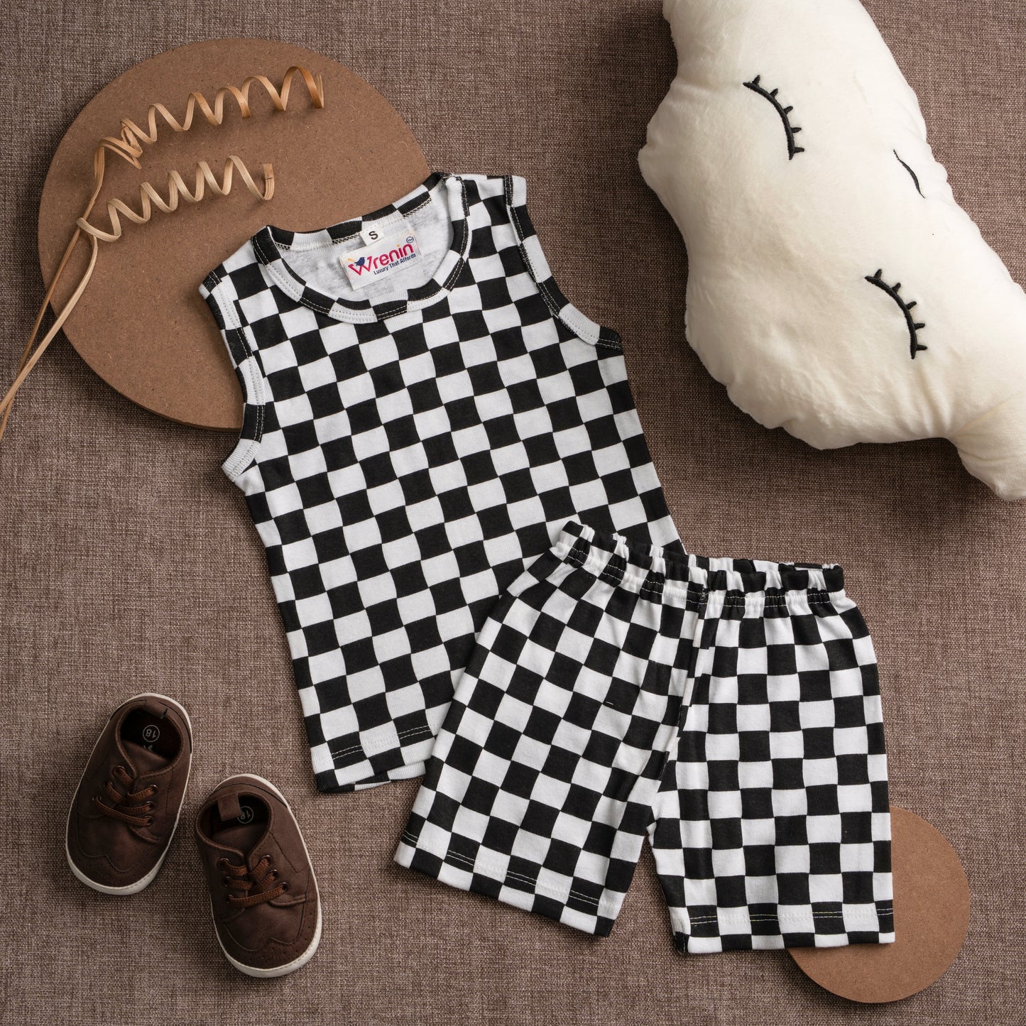 Coords Sleeveless 100% cotton Ribbed Knit - cloud Soft Series - Dynamic check