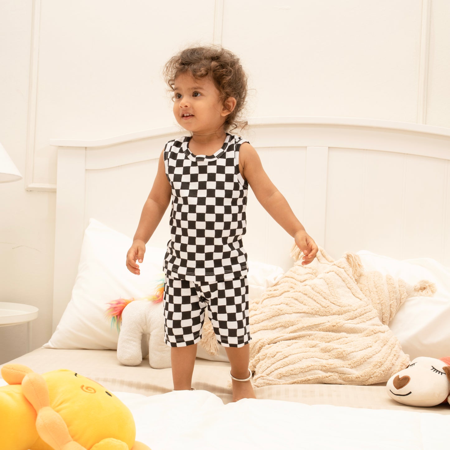Coords Sleeveless 100% cotton Ribbed Knit - cloud Soft Series - Dynamic check