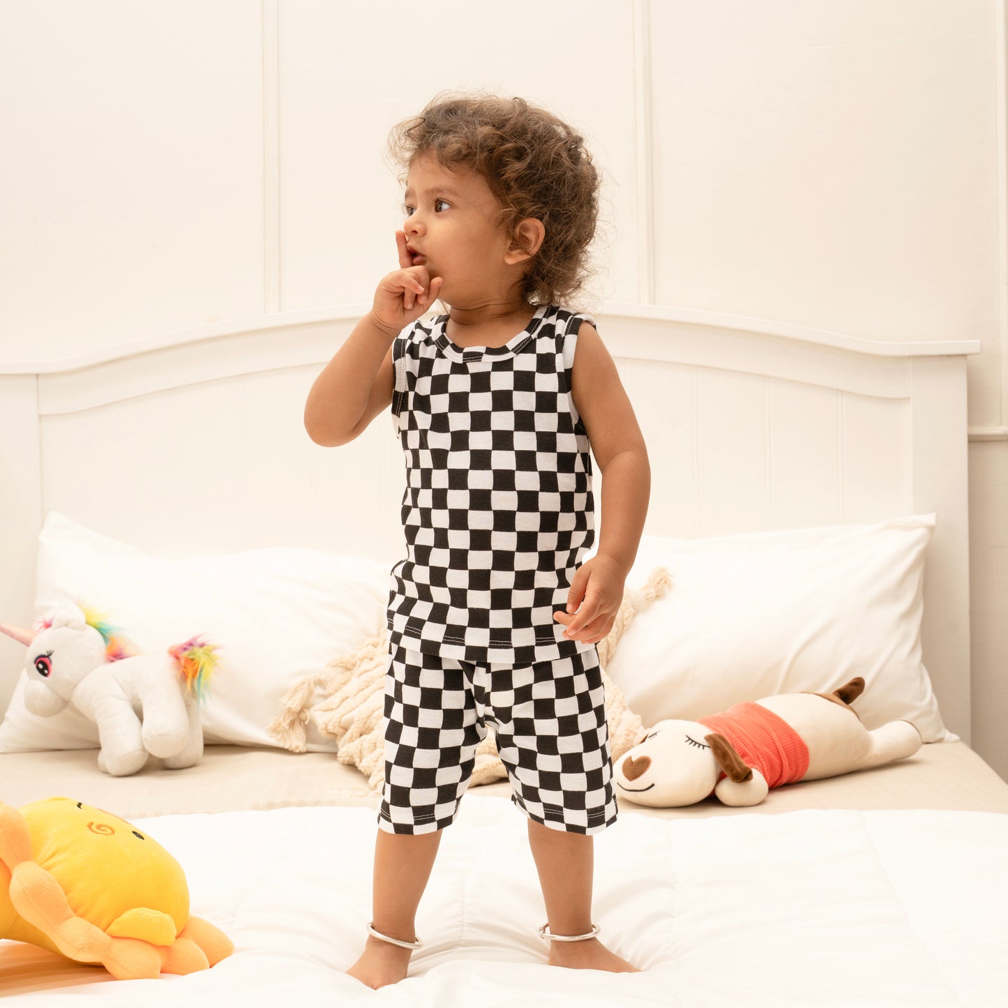 Coords Sleeveless 100% cotton Ribbed Knit - cloud Soft Series - Dynamic check