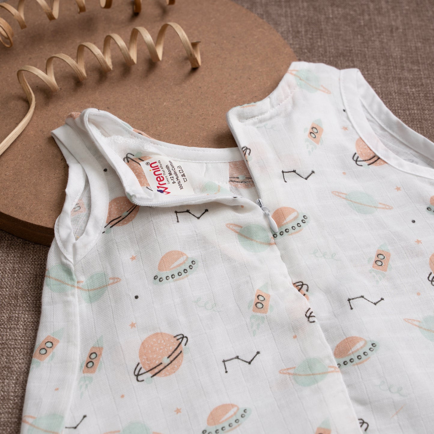 Muslin Frock Frill Zip - Space Explorer