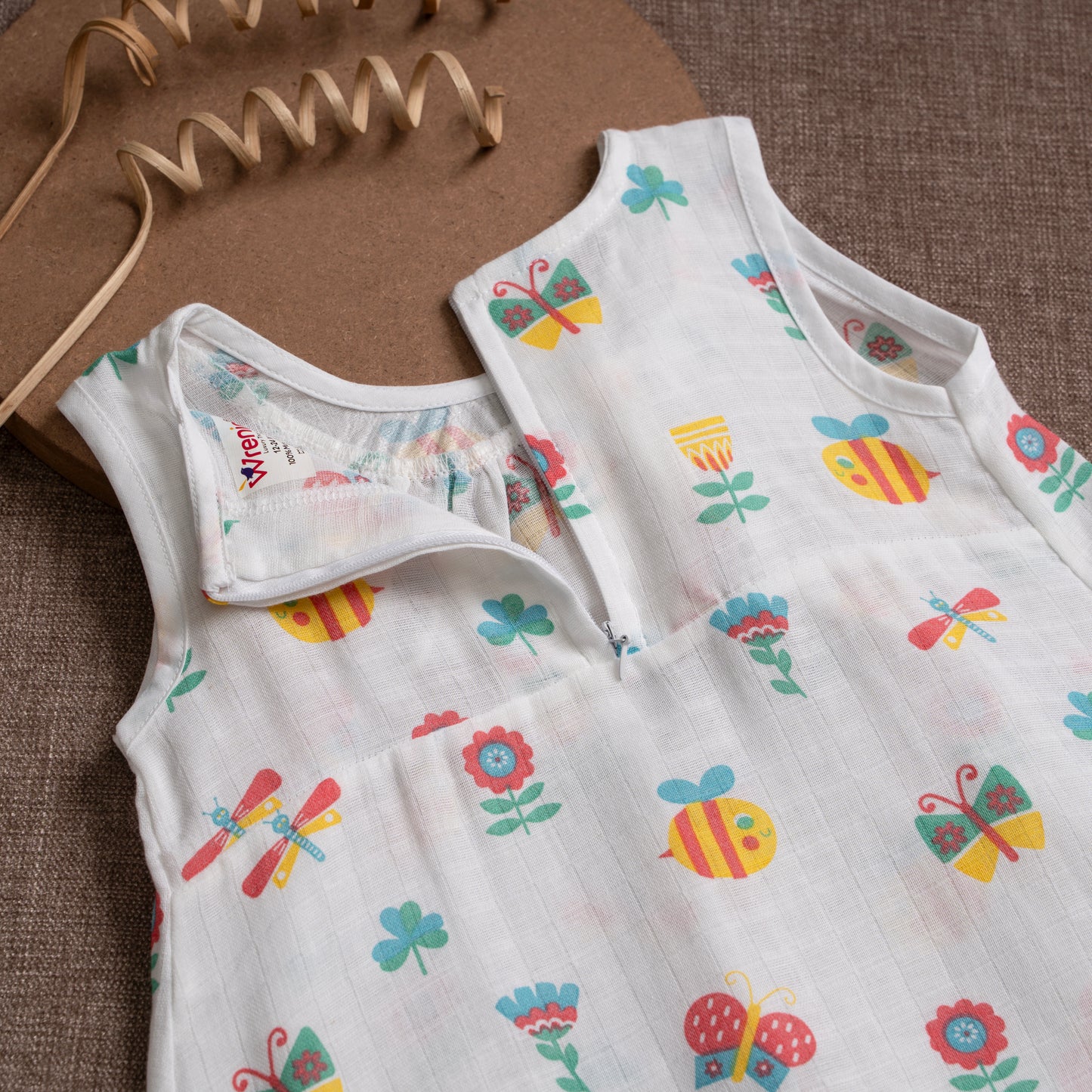 Muslin Frock Frill Zip - Pollinator Paradise