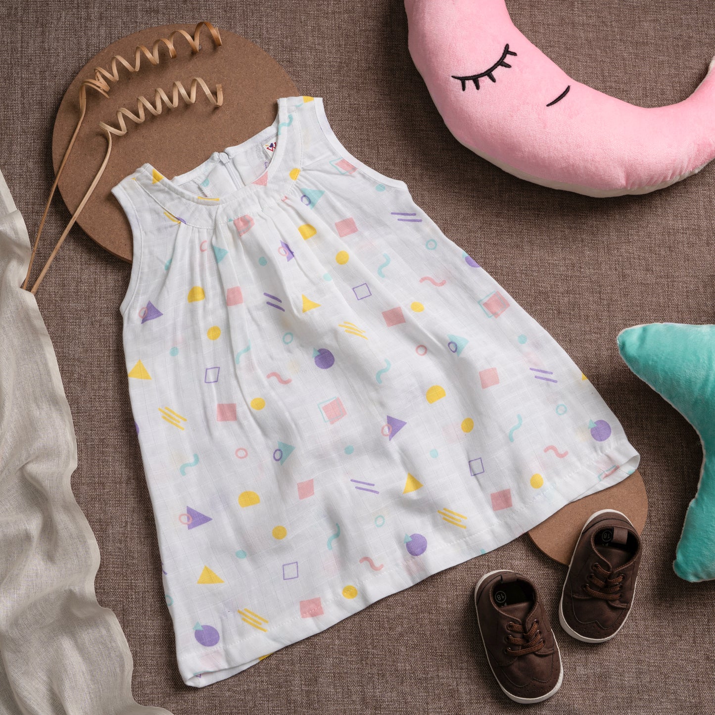 Muslin Frock Frill Zip - ColorPop Geomentry