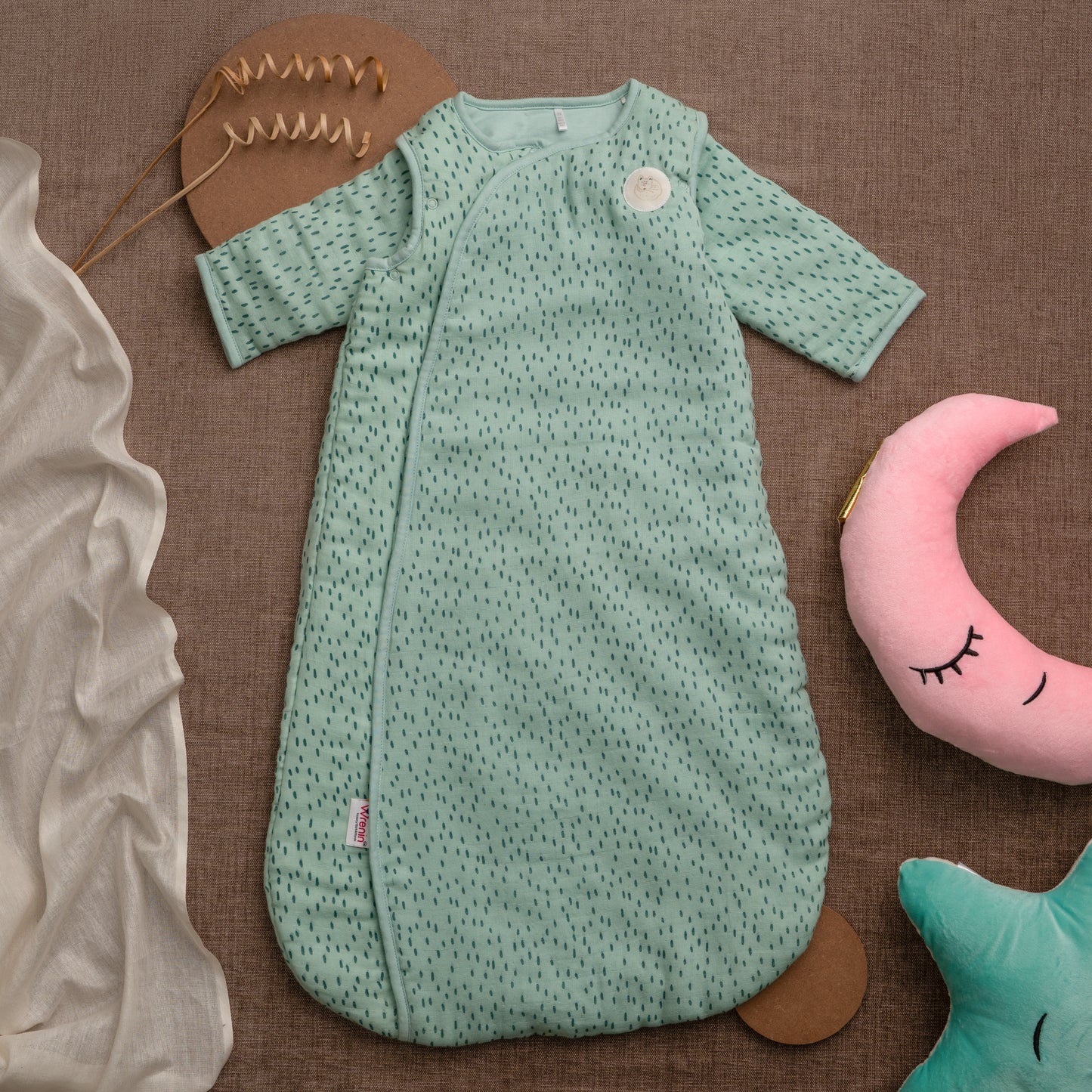 SLEEP SACK | 100% ORGANIC MUSLIN COTTON | 2.5 TOG RATING | AQUA DRIFT