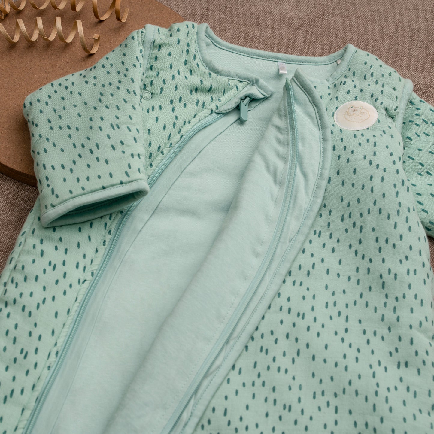 SLEEP SACK | 100% ORGANIC MUSLIN COTTON | 2.5 TOG RATING | AQUA DRIFT