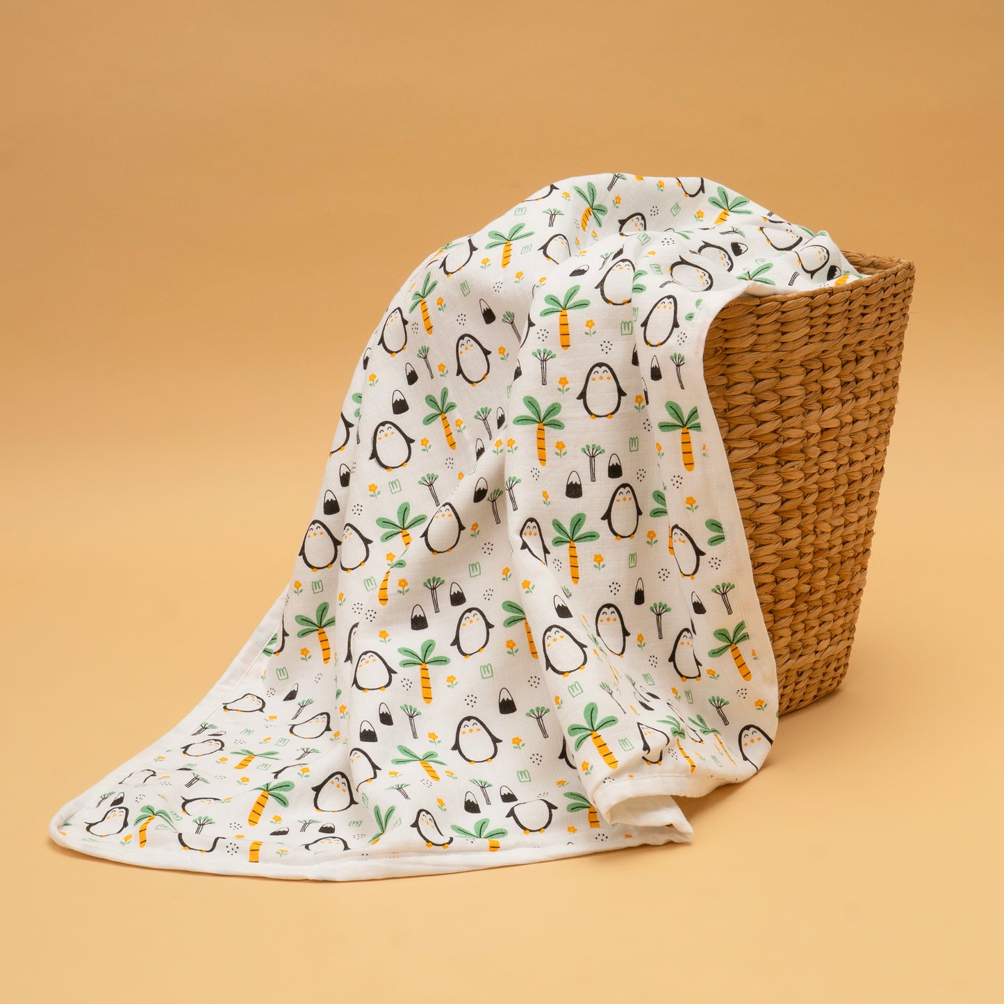 HOODED BLANKET ORGANIC MUSLIN | 3 LAYER | FROSTY OASIS