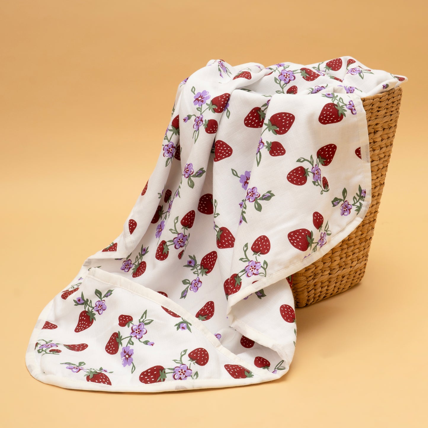 HOODED BLANKET ORGANIC MUSLIN | 3 LAYER | BERRY BREEZES