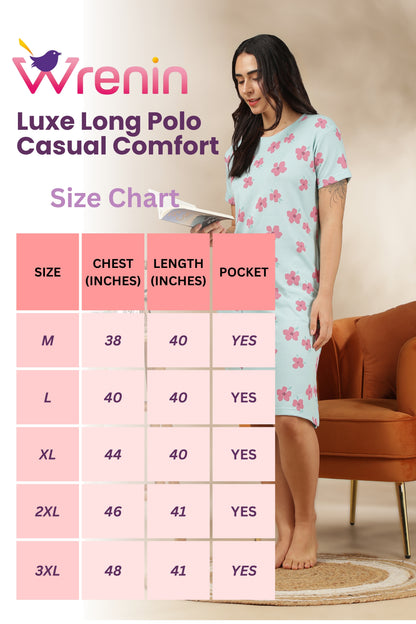 Luxe Long T-Shirt -Waffle Cotton - Casual Comfort - Zinnia