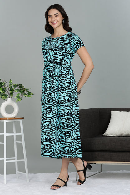 ZIPLESS MATERNITY WEAR | SHORTSLEEVE | OCEANIC ZEBRA