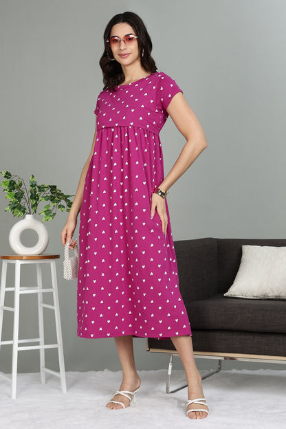 ZIPLESS MATERNITY WEAR | SHORTSLEEVE | RASPBERRY ROMANCE