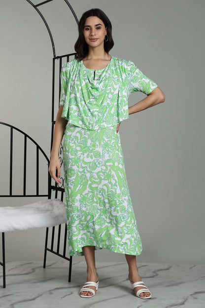 Maternity wear With Shawl - Fresh Mint Bloom