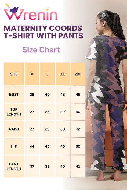 MATERNITY COORDS | ZIPLESS T-SHIRT WITH PANTS |SPUN |INTRODUCTORY PRICE | PATTERN PLAY