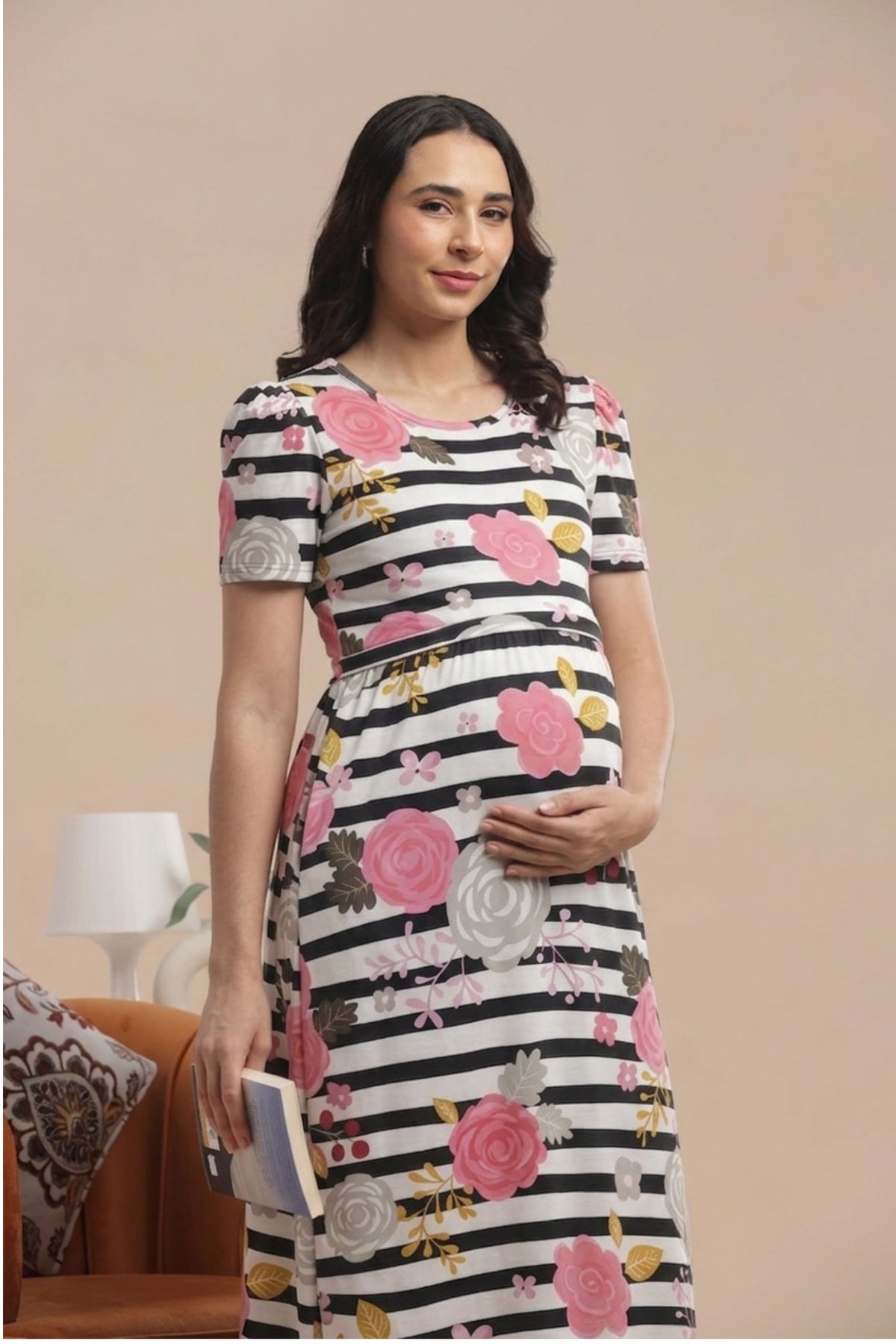 ZIPLESS MATERNITY WEAR | KNITTED COTTON | BUTTERY SOFT | STRIPEA