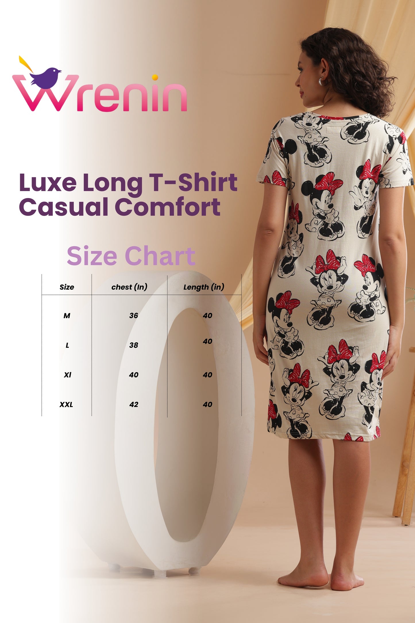 Luxe Long T-Shirt -Casual Comfort - Minnie's Day Out