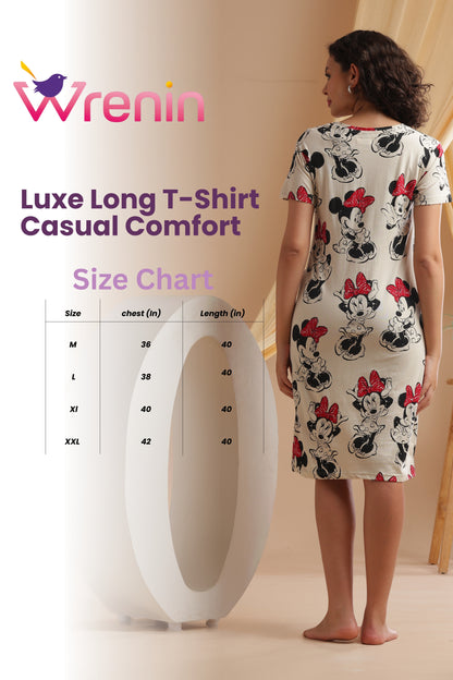 Luxe Long T-Shirt -Casual Comfort - Minnie's Day Out
