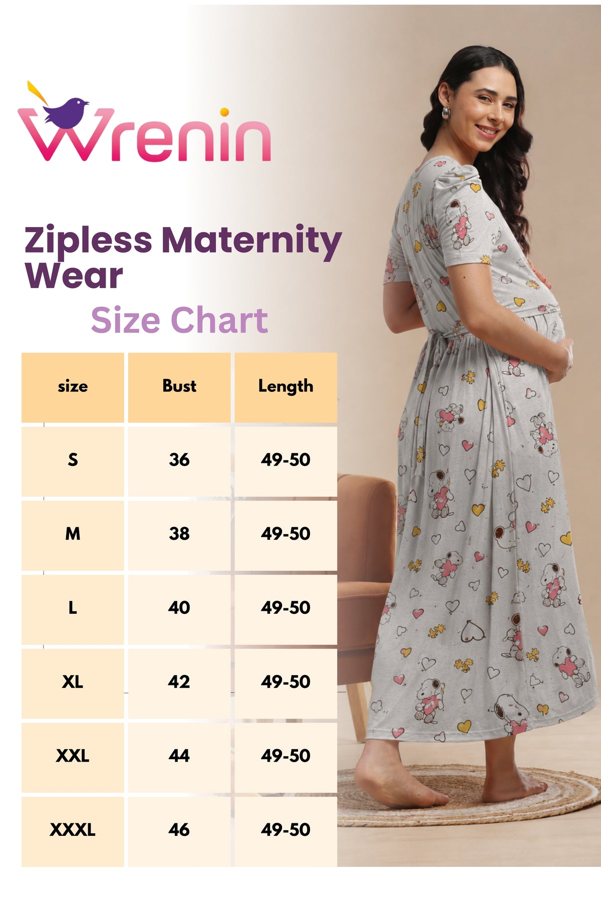 ZIPLESS MATERNITY WEAR | KNITTED COTTON | CLOUD SOFT | SNOOPY