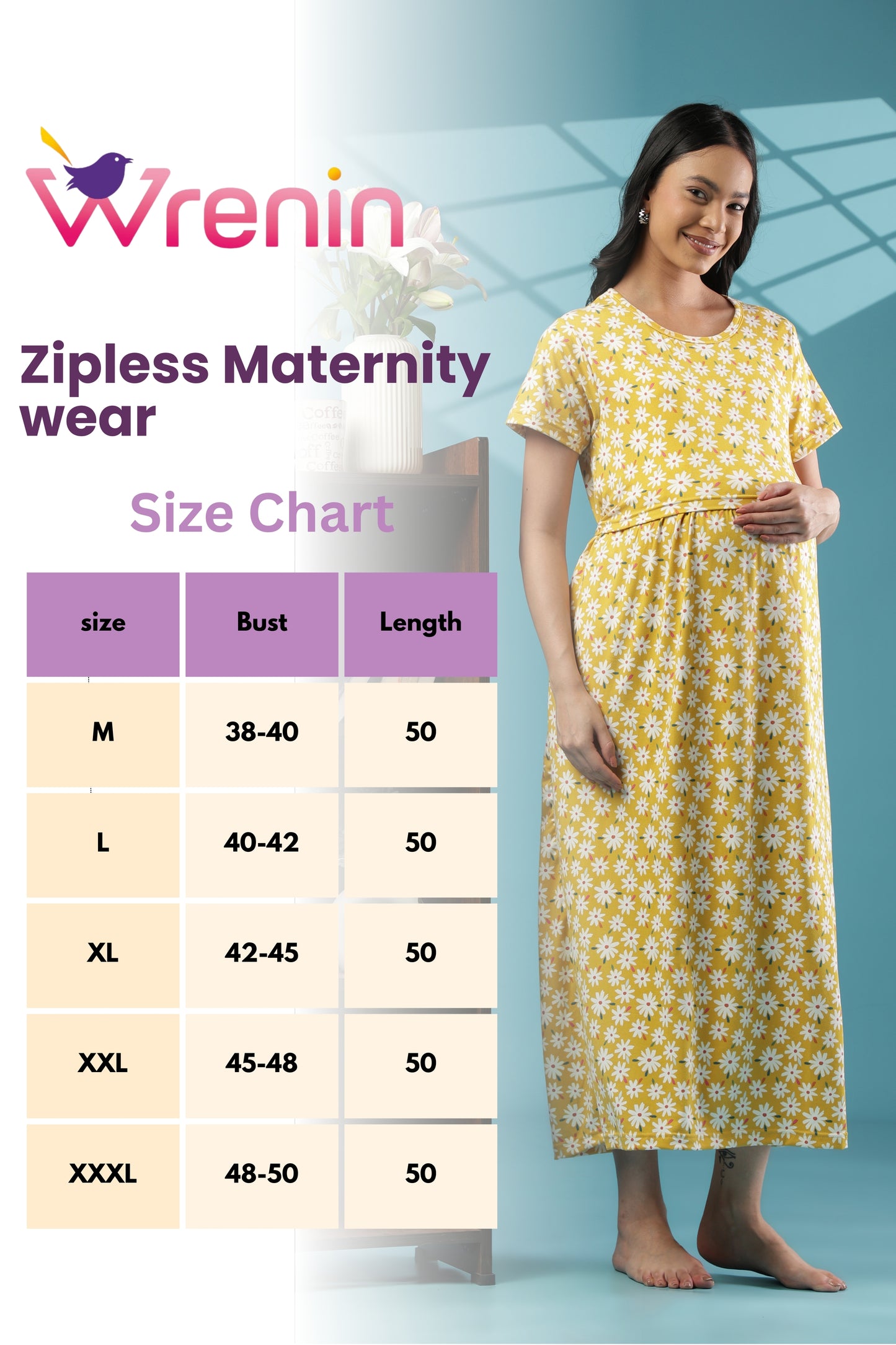 ZIPLESS MATERNITY WEAR | SHORT SLEEVE |SPUN |DAISY DELIGHT