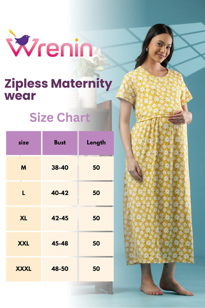 ZIPLESS MATERNITY WEAR | SHORT SLEEVE |SPUN |DAISY DELIGHT