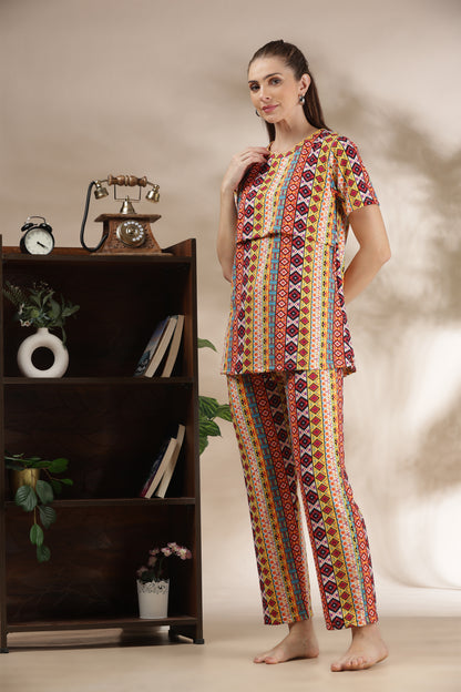 MATERNITY COORDS | ZIPLESS T-SHIRT WITH PANTS |SPUN |INTRODUCTORY PRICE | DESI MOSAIC
