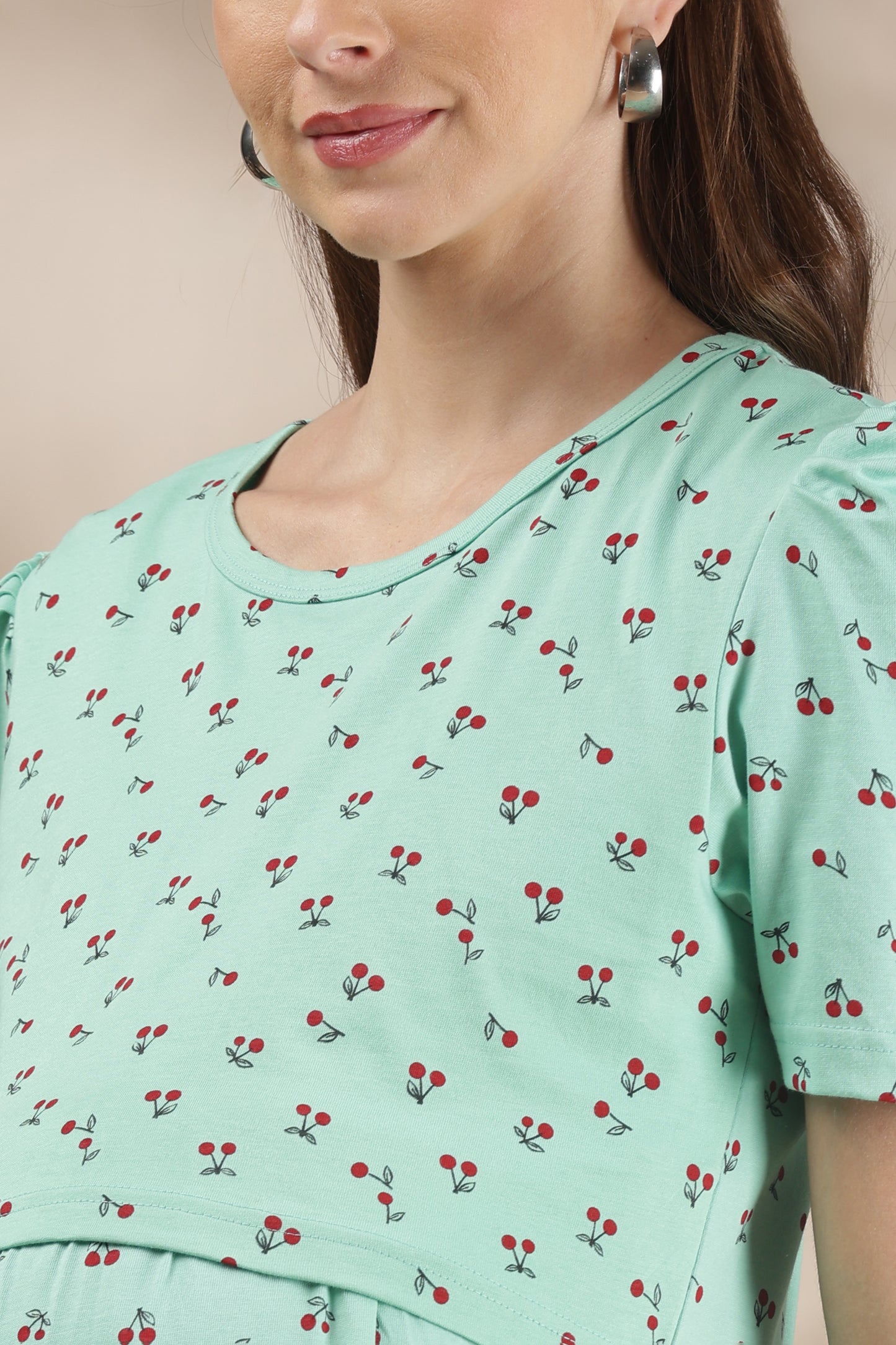 ZIPLESS MATERNITY WEAR | PUFFSLEEVE | CHERRY KISS