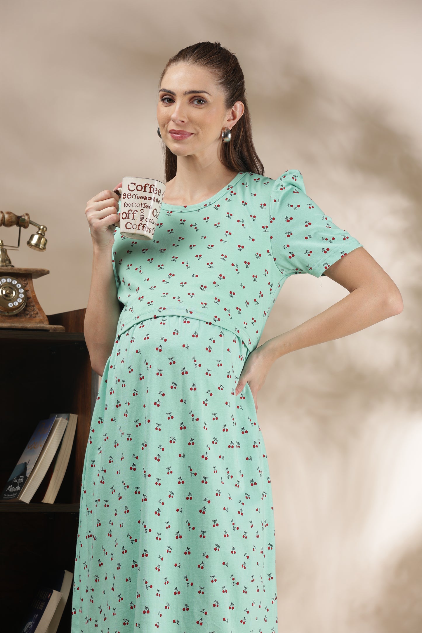ZIPLESS MATERNITY WEAR | PUFFSLEEVE | CHERRY KISS