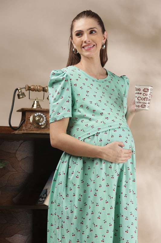 ZIPLESS MATERNITY WEAR | PUFFSLEEVE | CHERRY KISS