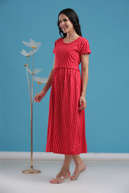 ZIPLESS MATERNITY WEAR | SHORTSLEEVE |  RED RADIANCE