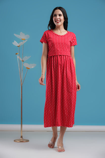 ZIPLESS MATERNITY WEAR | SHORTSLEEVE |  RED RADIANCE